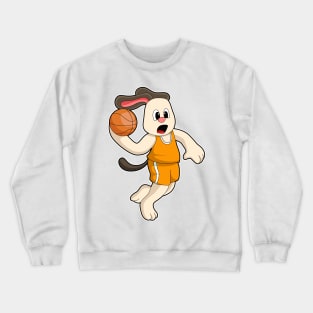 Dog at Basketball Sports Crewneck Sweatshirt